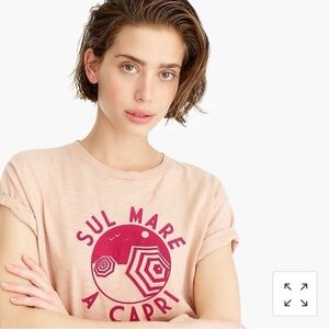 J. Crew Pink Graphic Short Sleeve Tee